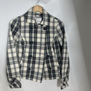 Aeropostale Long Sleeve Button‎ Front Black and White Check Jacket Size S|P